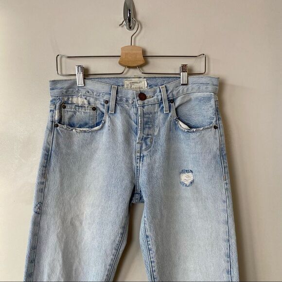 CURRENT Elliot-“The Crossover” Lightwash Straight Leg Distressed Raw Hem… - Picture 5 of 13